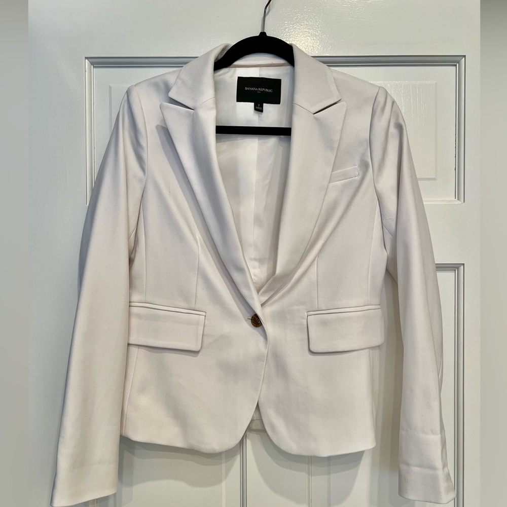 Banana Republic White Cutaway Suit Blazer